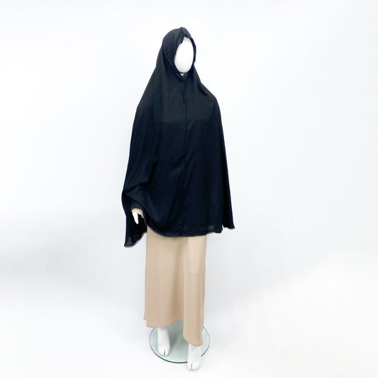 100% Cotton Prayer Hijab With Lace-almanaar Islamic Store