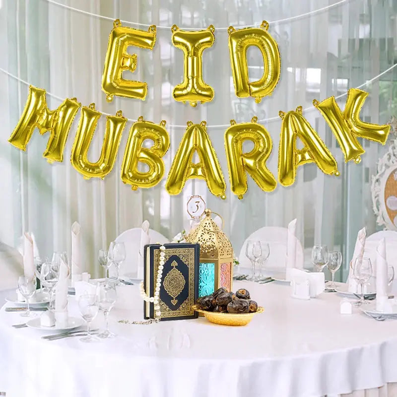 Eid Mubarak Foil Balloon Kit - Gold Mubarak Memories