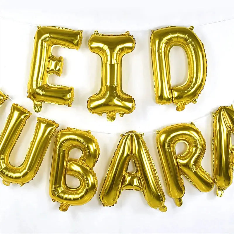 Eid Mubarak Foil Balloon Kit - Gold Mubarak Memories