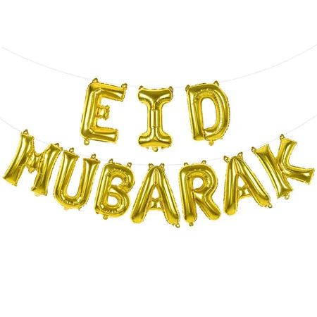 Eid Mubarak Foil Balloon Kit - Gold Mubarak Memories