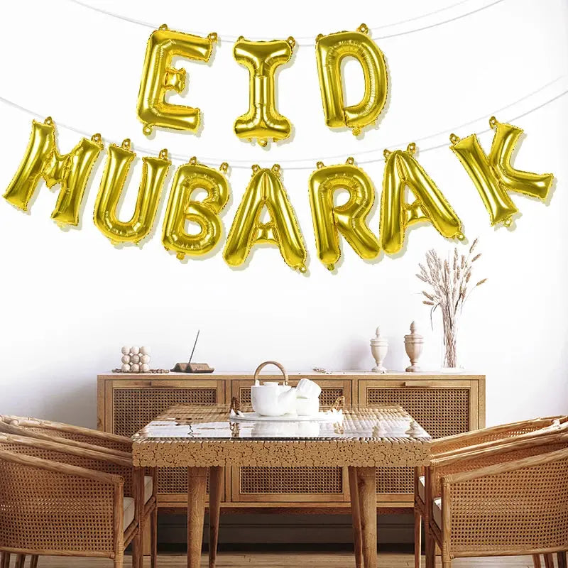 Eid Mubarak Foil Balloon Kit - Gold Mubarak Memories