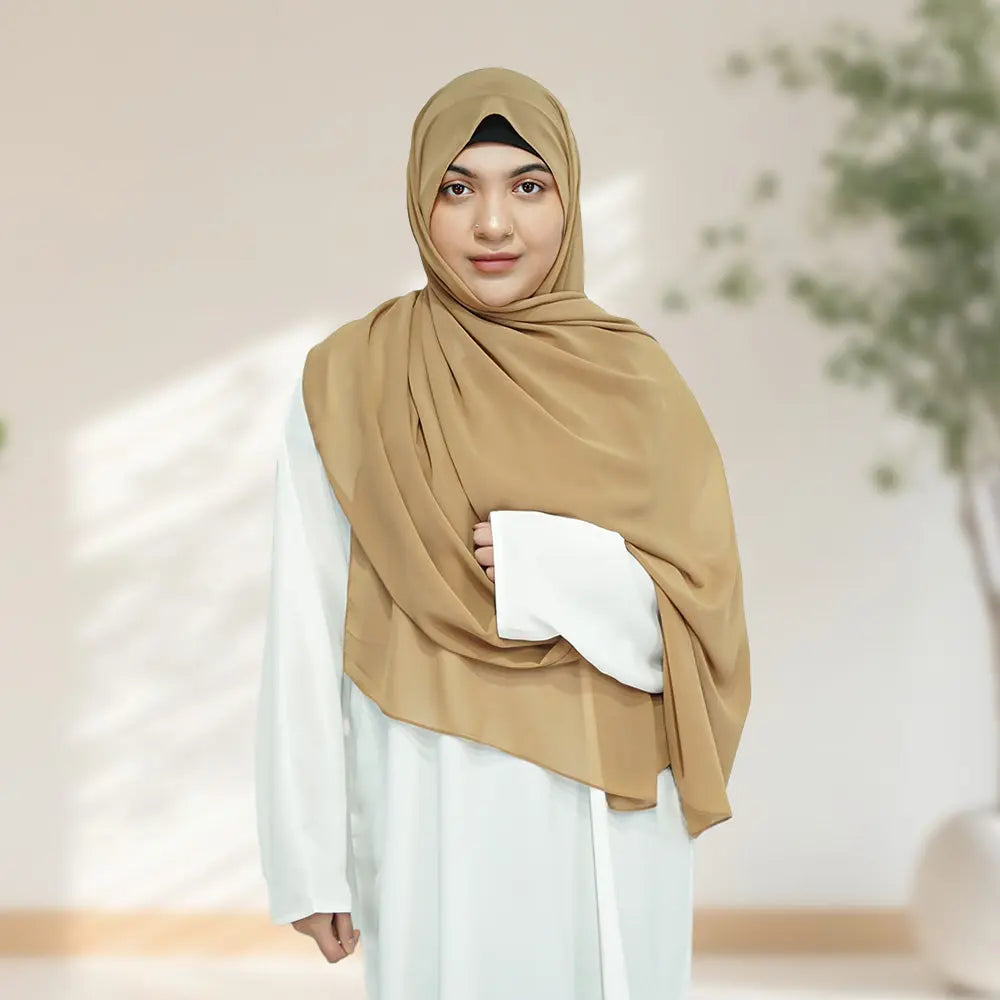 Maxi Chiffon Hijab - Beige - almanaar Islamic Store