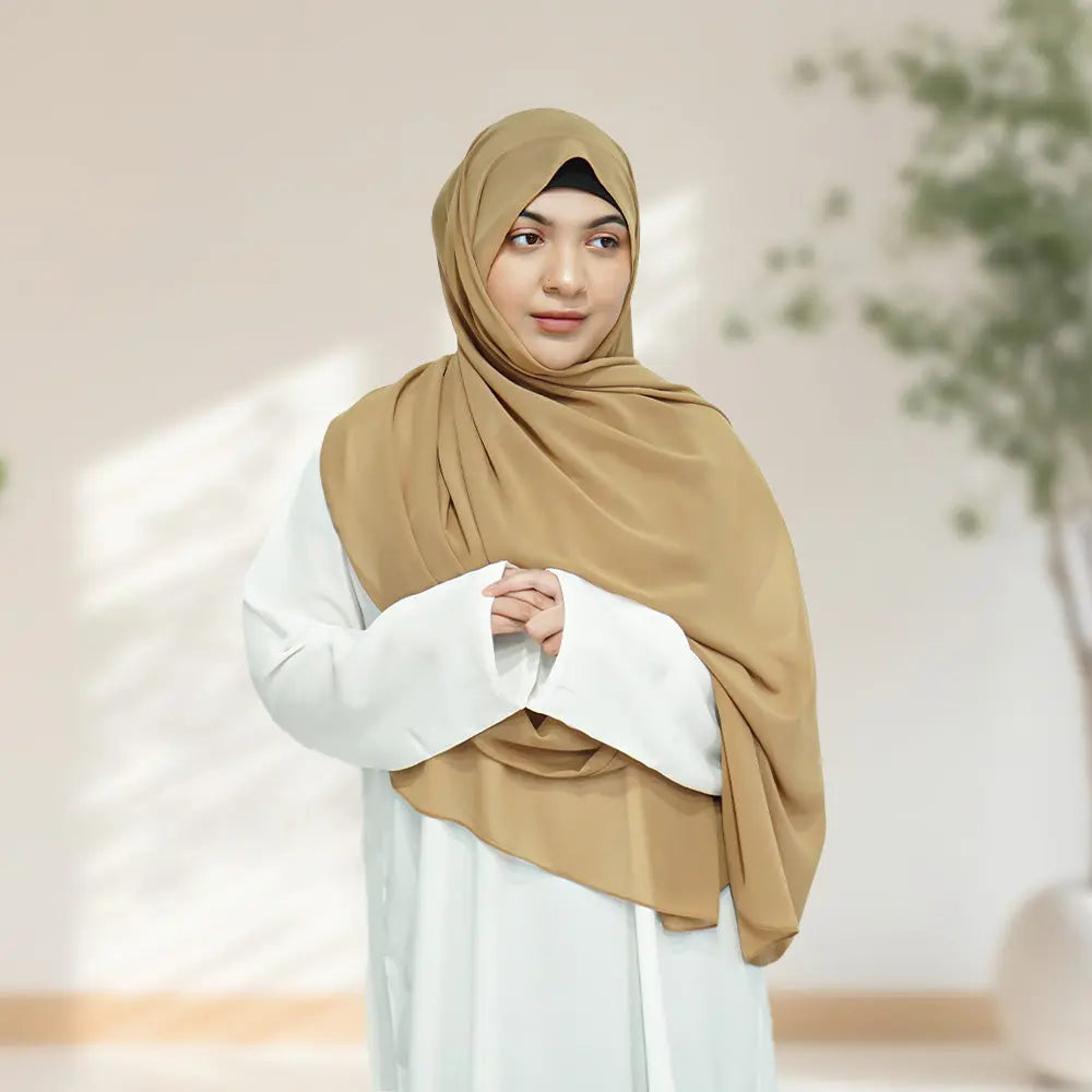 Maxi Chiffon Hijab - Beige - almanaar Islamic Store