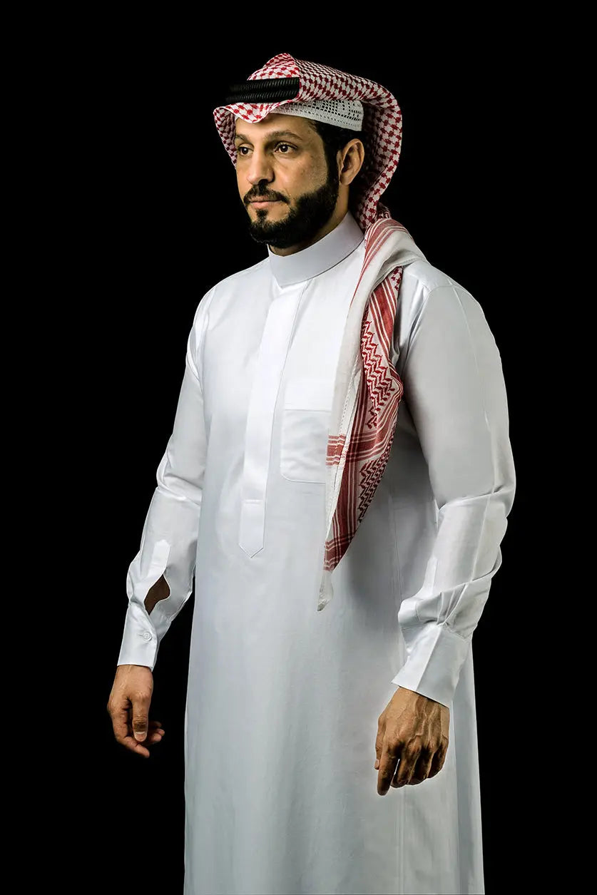 Plain Classic Saudi Thobe With Collar (4 Colours) - almanaar Islamic Store