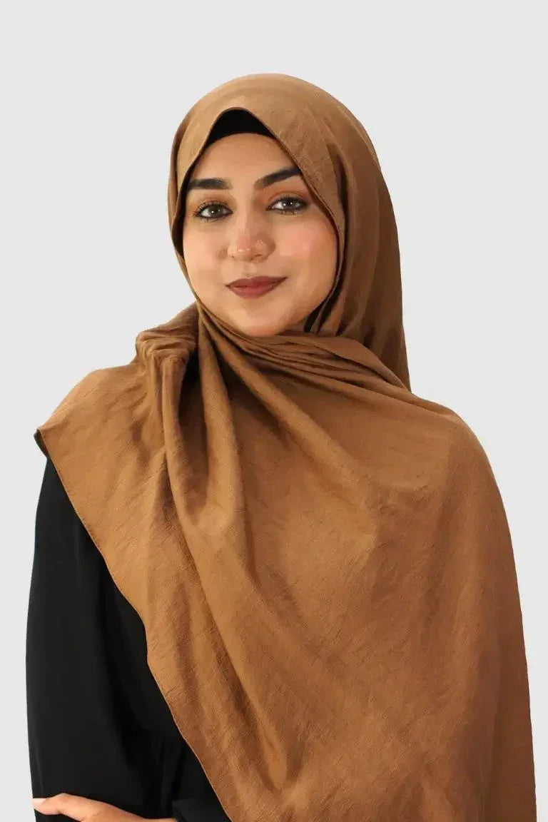 Blend Cotton Hijab – Khadi Brown - almanaar Islamic Store