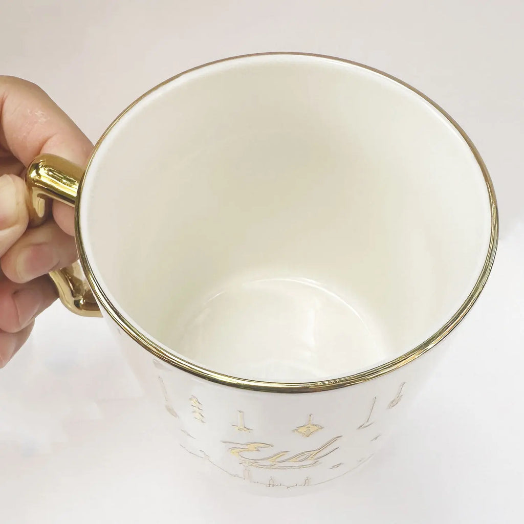 Eid Mubarak White Ceramic Cup - almanaar Islamic Store