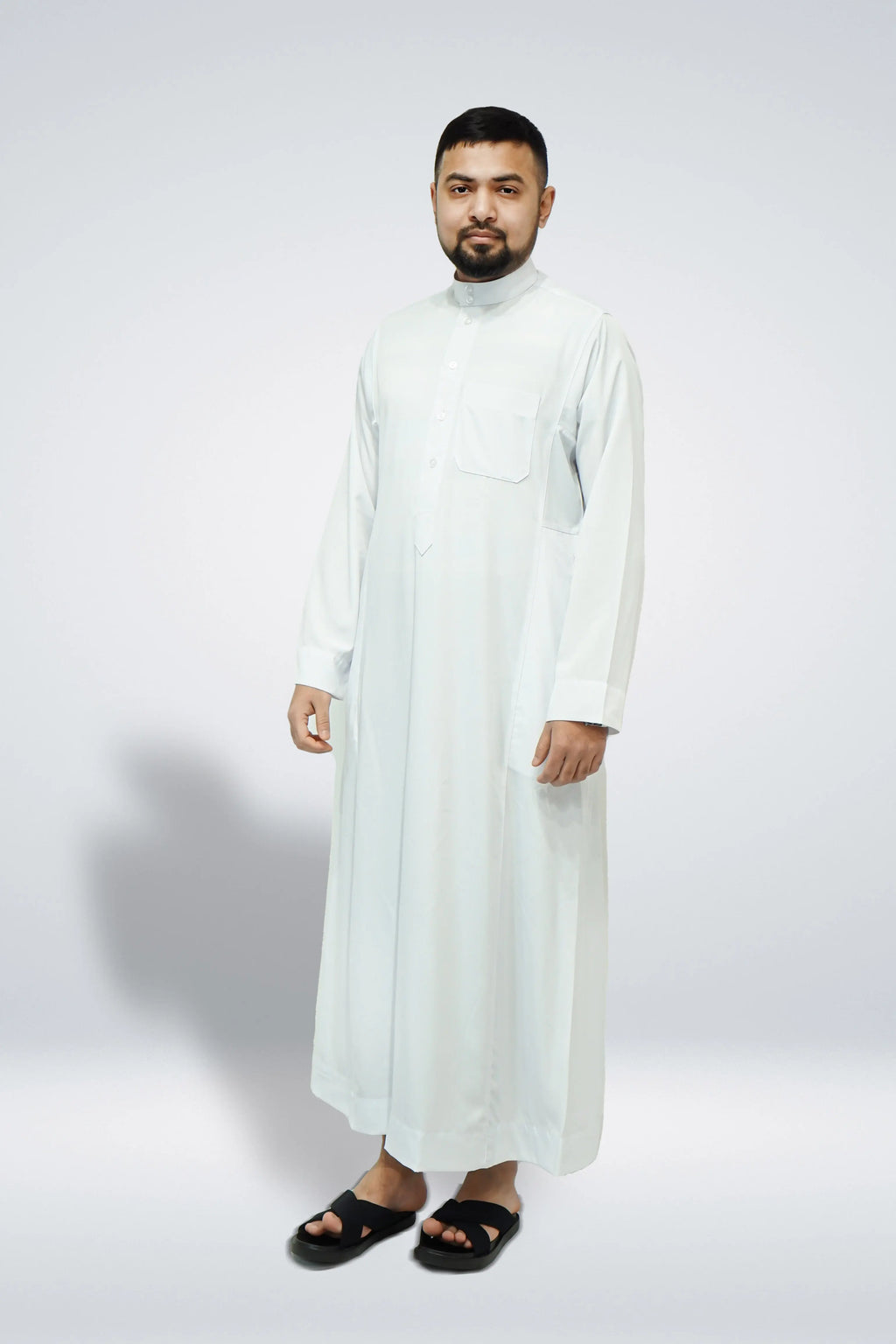 Plain Classic Saudi Thobe With Collar (4 Colours) - almanaar Islamic Store