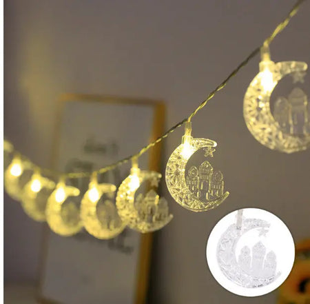 Crescent Moon & Mosque Eid LED String Lights – 1.5m China