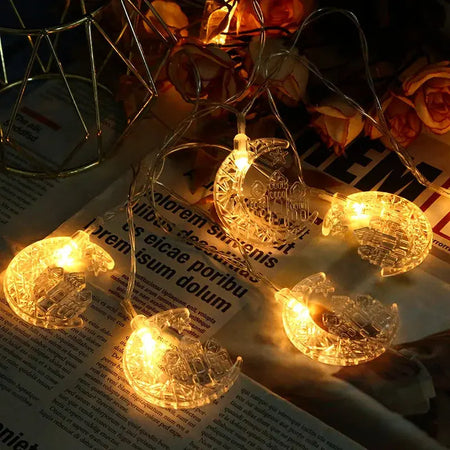 Crescent Moon & Mosque Eid LED String Lights – 1.5m China