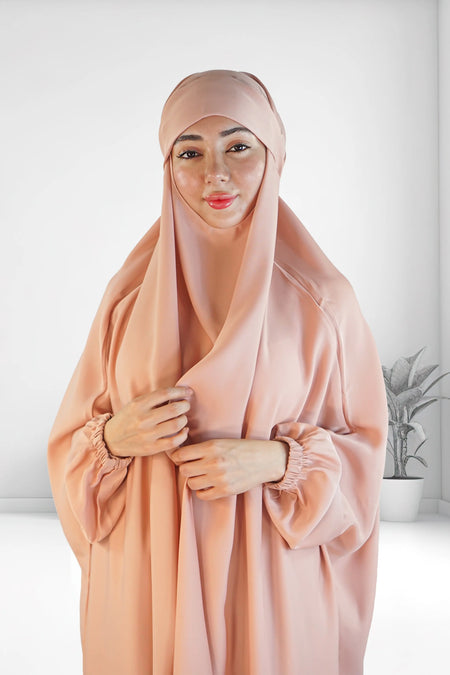 Premium Two Piece Jilbab Set Light Pink almanaar Islamic Store