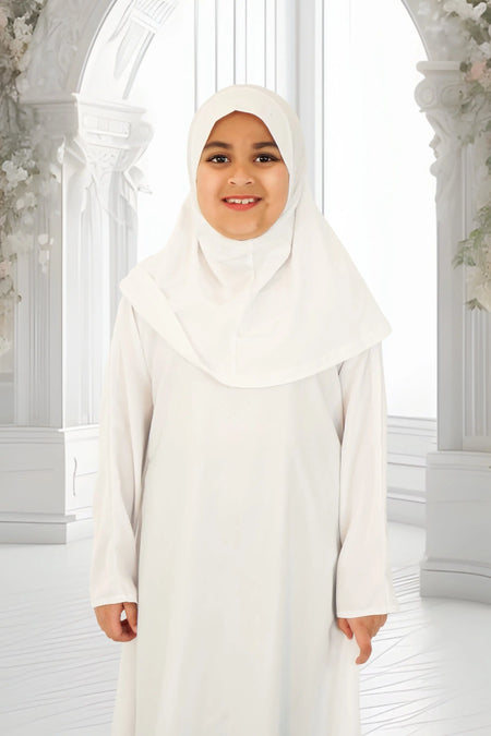 Girls One-Button Plain Abaya almanaar Islamic Store