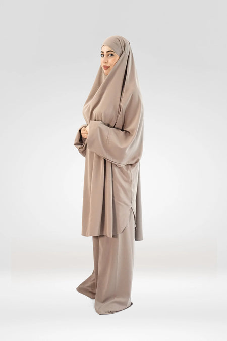 Jilbab with Palazzo - Mocha - almanaar Islamic Store