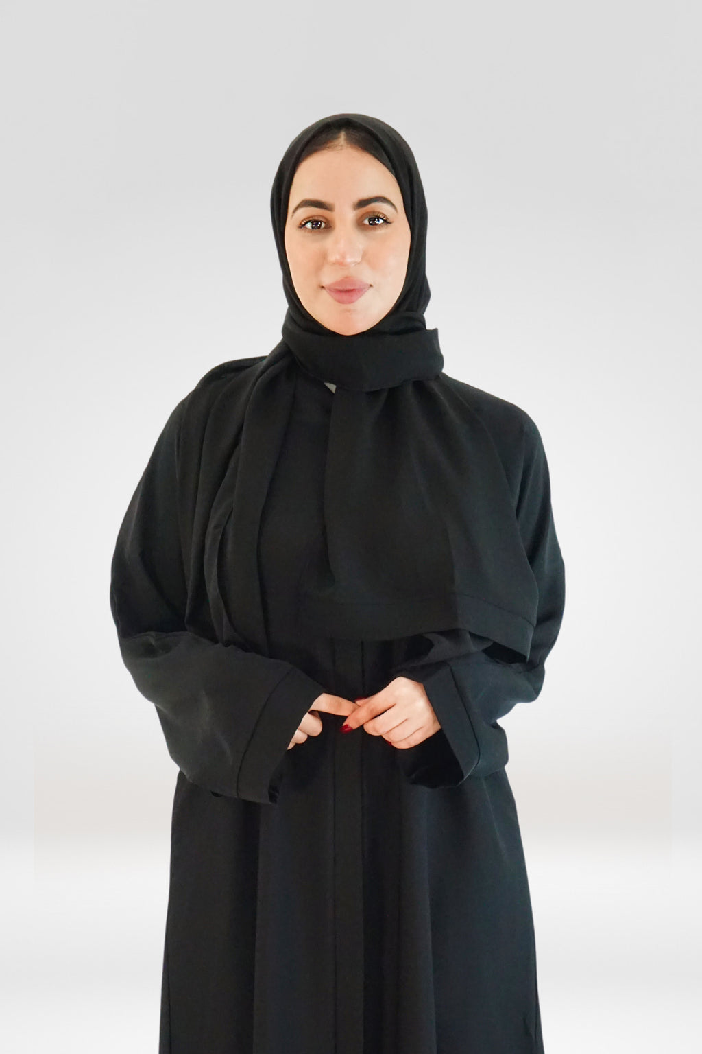 Classic Full Open Button Abaya – Black - almanaar Islamic Store