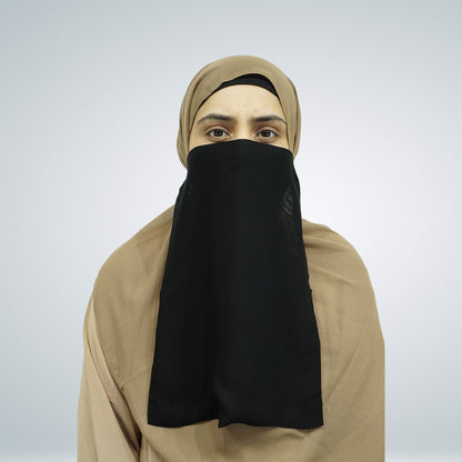 Elastic Half Niqab Black