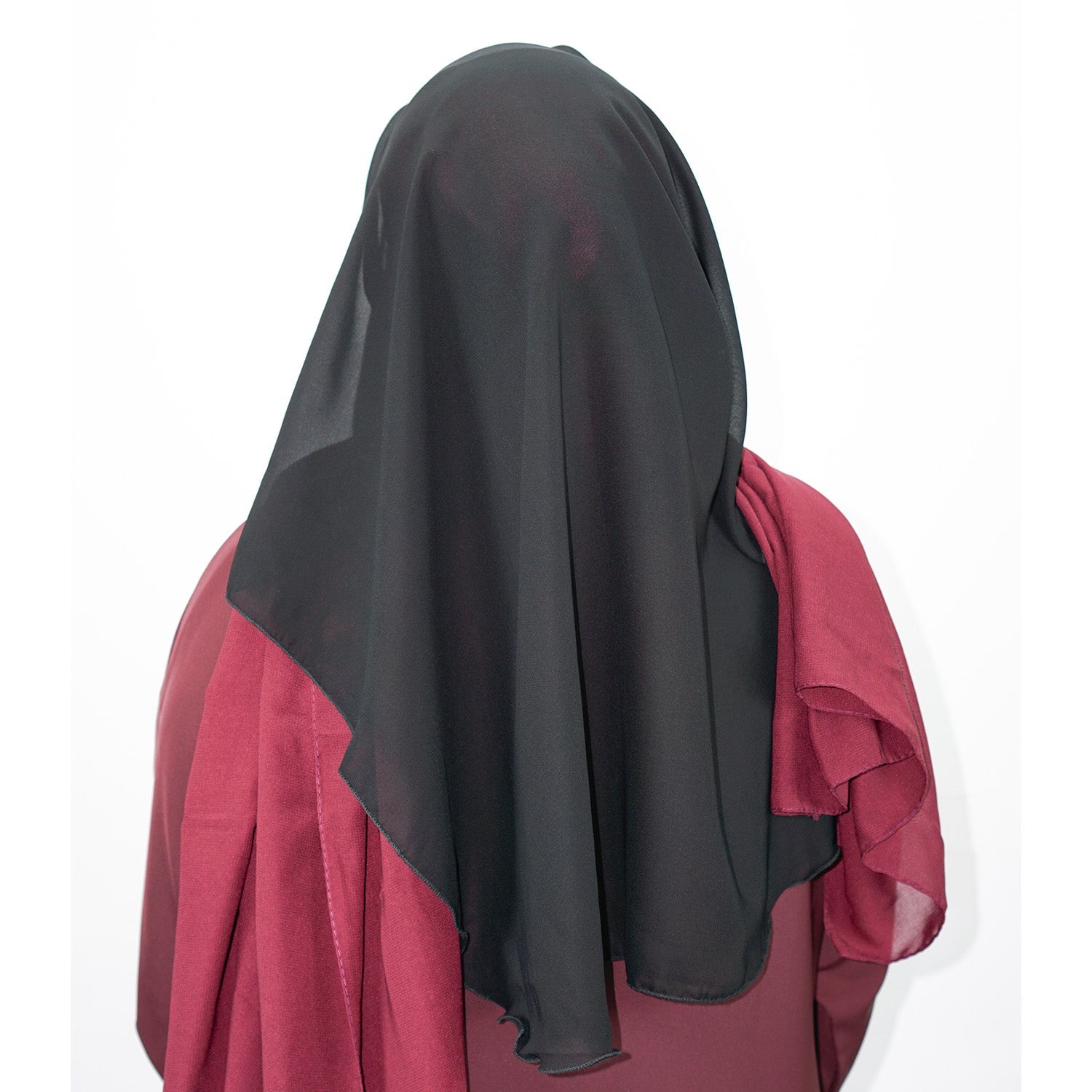 2 Layer Tie Back Niqab Black Large-almanaar Islamic Store