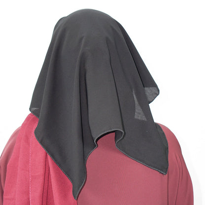 2 Layer Tie Back Niqab Black-almanaar Islamic Store