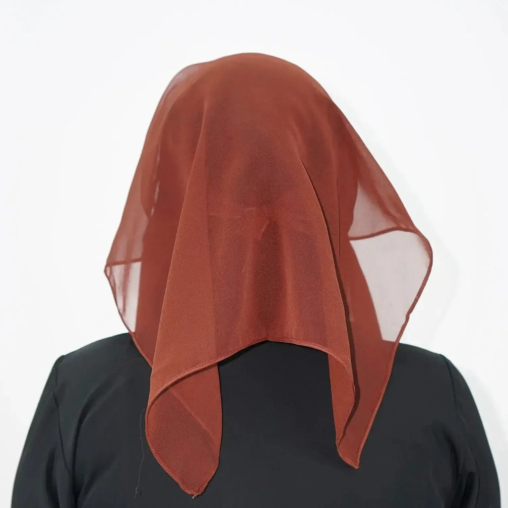 2 Layer Tie Back Niqab Brown Small - almanaar Islamic Store