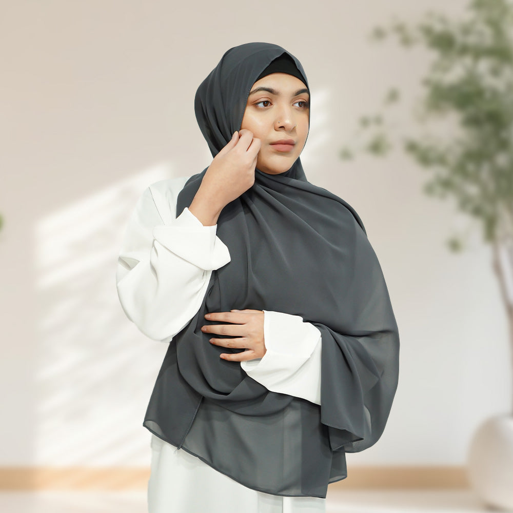 Maxi Chiffon Hijab - Dark Grey