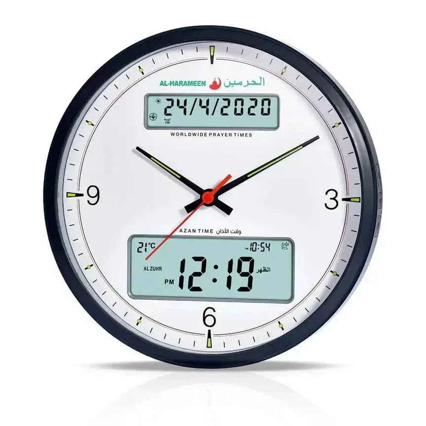 Al Harameen Round Azan Clock 320mm HA-7003