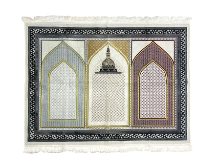 3 Person Standerd Soft Velvet Turkish Islamic Prayer Mat - almanaar Islamic Store