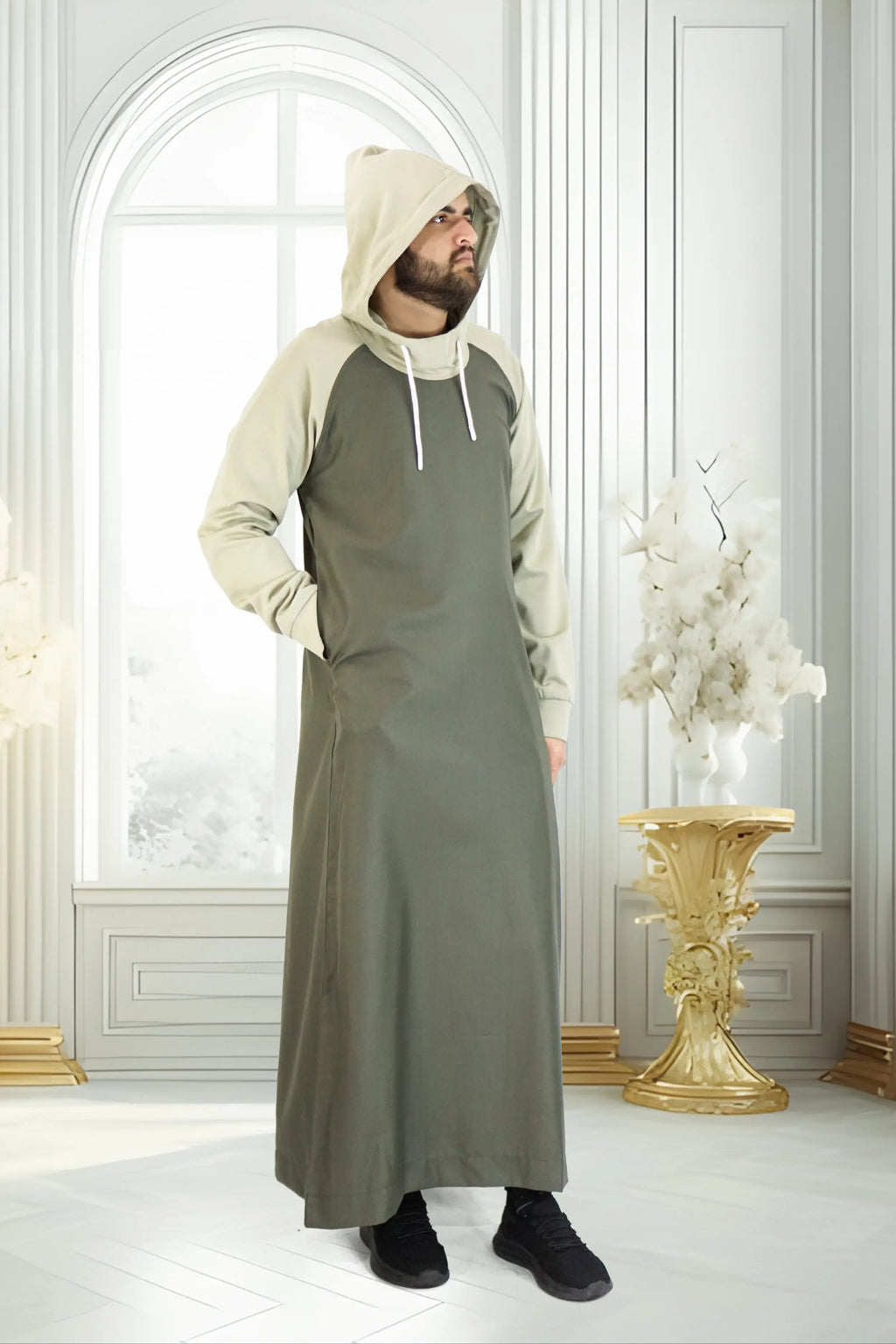 Men’s Hooded Thobe – Stylish & Comfortable Modest Wear almanaar Islamic Store