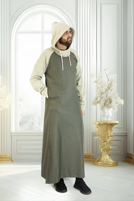 Men’s Hooded Thobe – Stylish & Comfortable Modest Wear almanaar Islamic Store