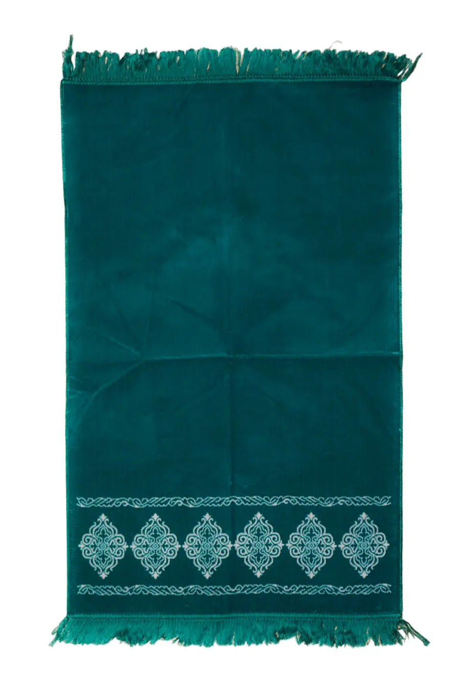 Emerald Teal Velvet Prayer Mat with Elegant pattern China