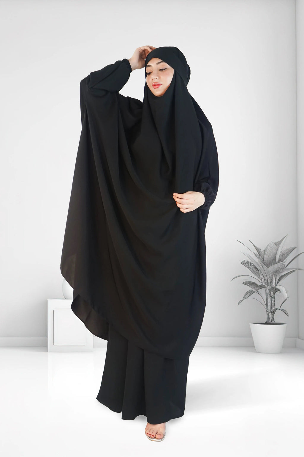 Premium Two Piece Jilbab Set Black almanaar Islamic Store