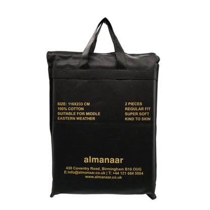 Diamond Adult Ihram Towel 2pcs Set 100% Cotton Super Soft- Standard Adult Size | Almanaar Islamic Store