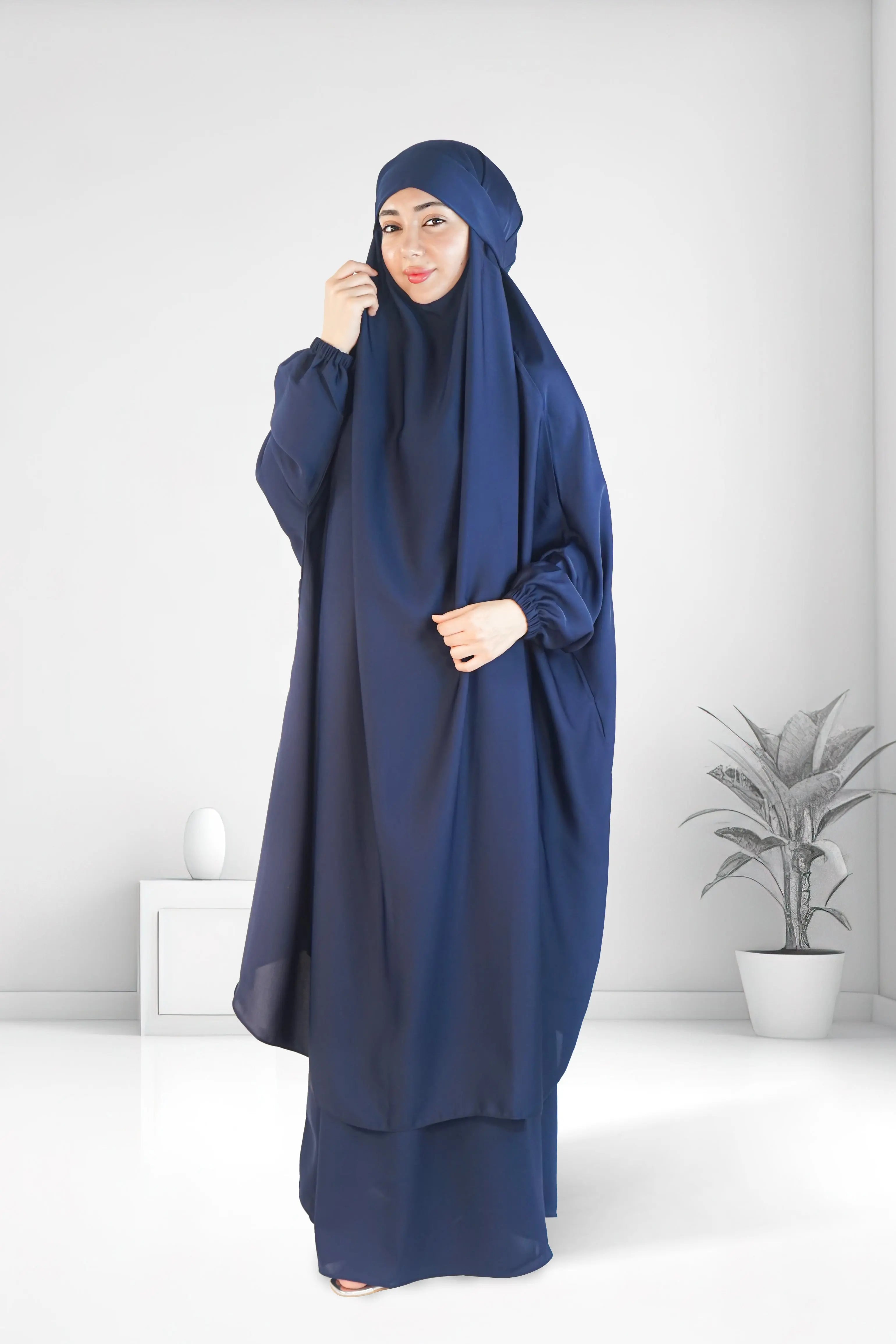 Premium Two Piece Jilbab Set Navy almanaar Islamic Store