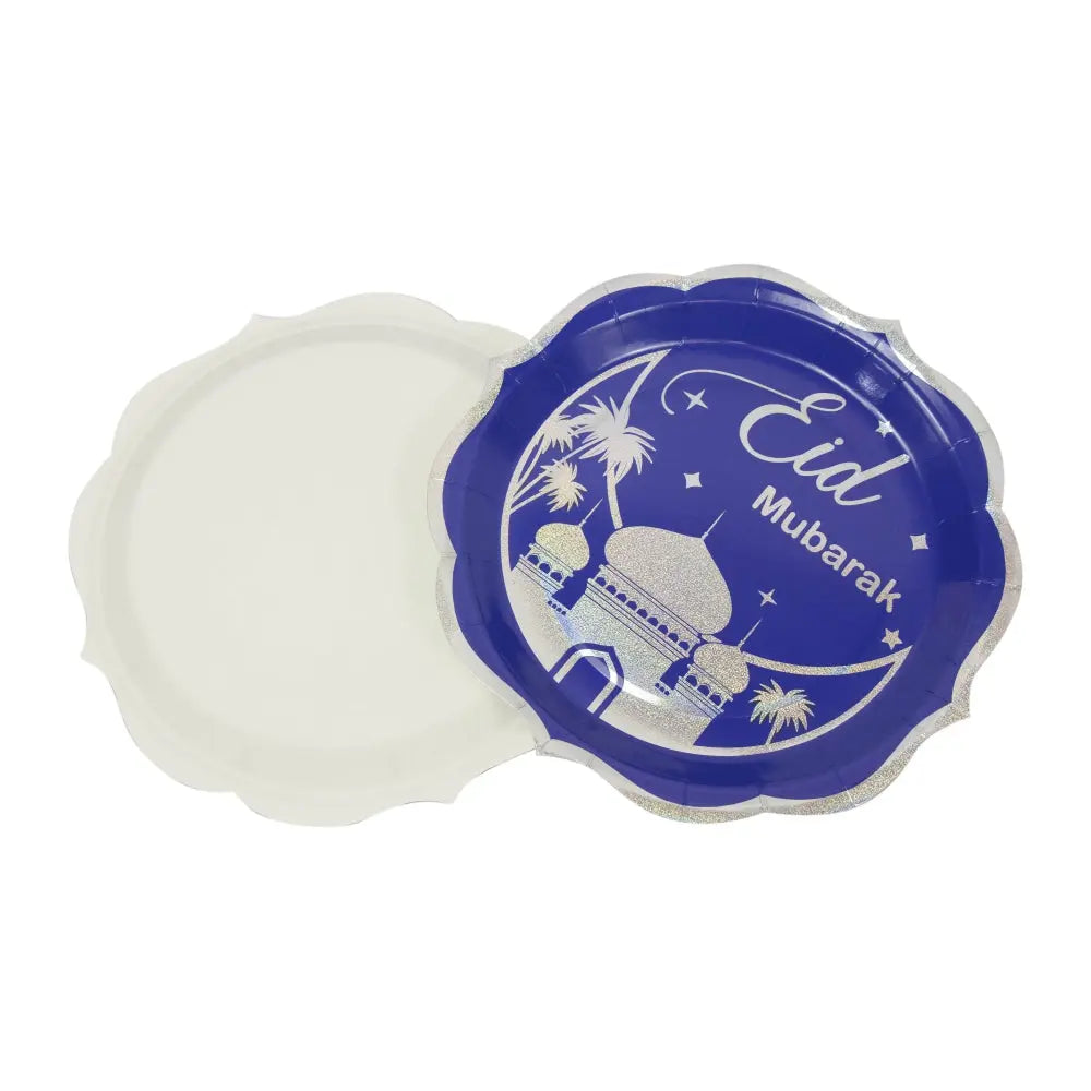 Eid Mubarak Stamping Foil Paper Plates - almanaar Islamic Store