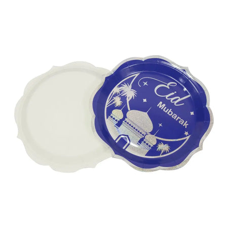 Eid Mubarak Stamping Foil Paper Plates - almanaar Islamic Store