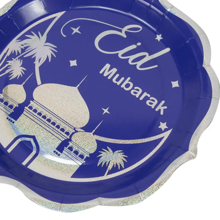 Eid Mubarak Stamping Foil Paper Plates - almanaar Islamic Store