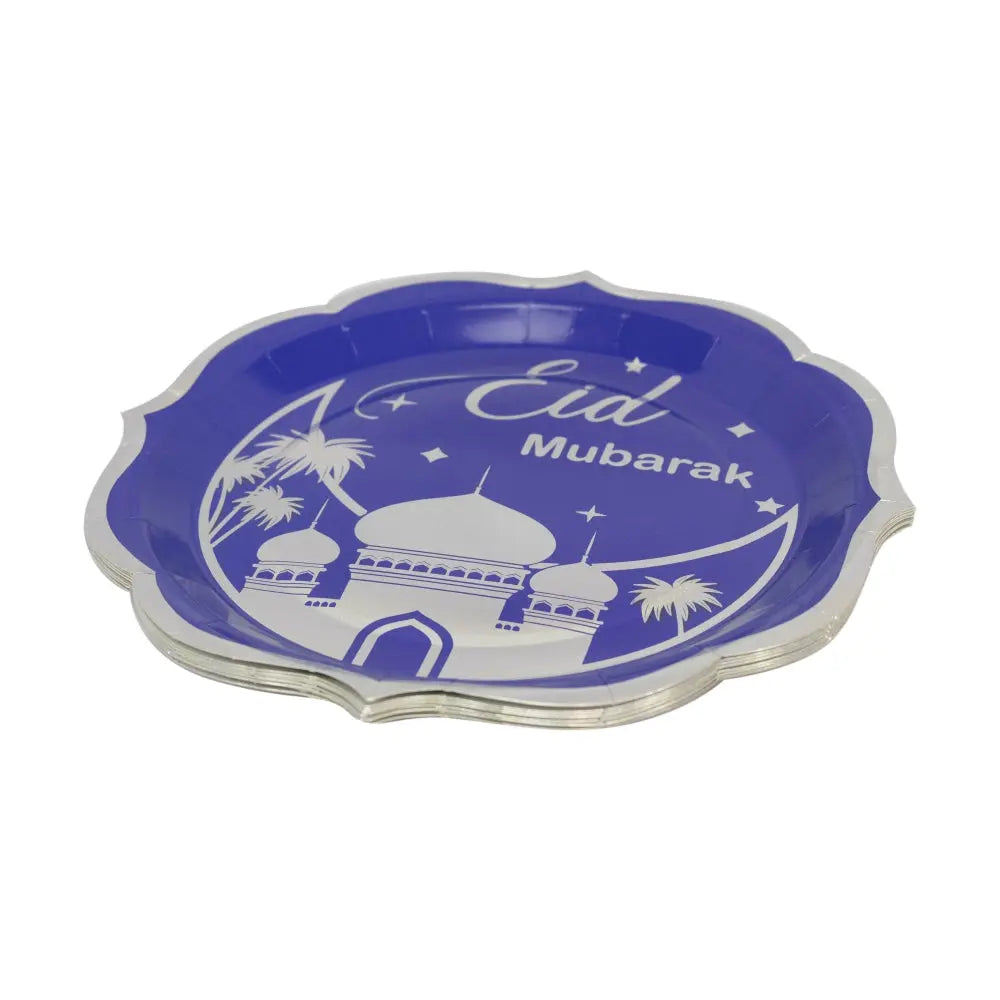 Eid Mubarak Stamping Foil Paper Plates - almanaar Islamic Store