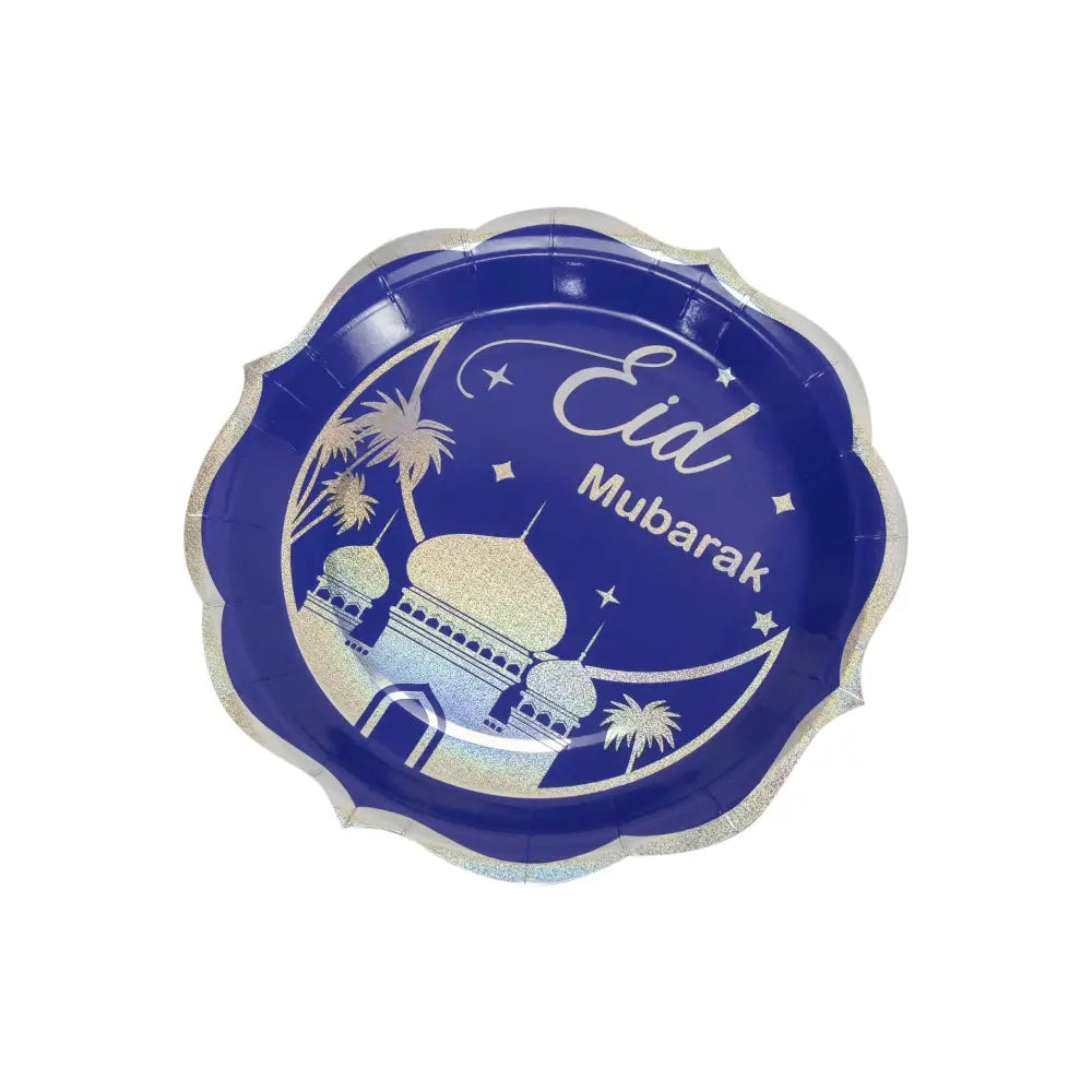 Eid Mubarak Stamping Foil Paper Plates - almanaar Islamic Store