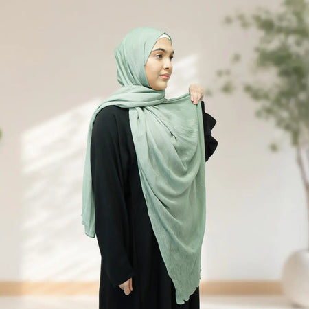 Premium Rayon Crinkle Hijab - Maxi Size - Mint - almanaar Islamic Store