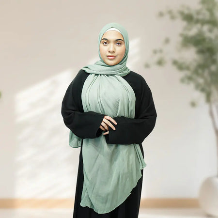 Premium Rayon Crinkle Hijab - Maxi Size - Mint - almanaar Islamic Store