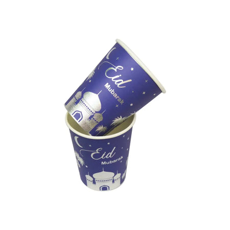 Eid Mubarak Stamping Foil Paper Cups - almanaar Islamic Store