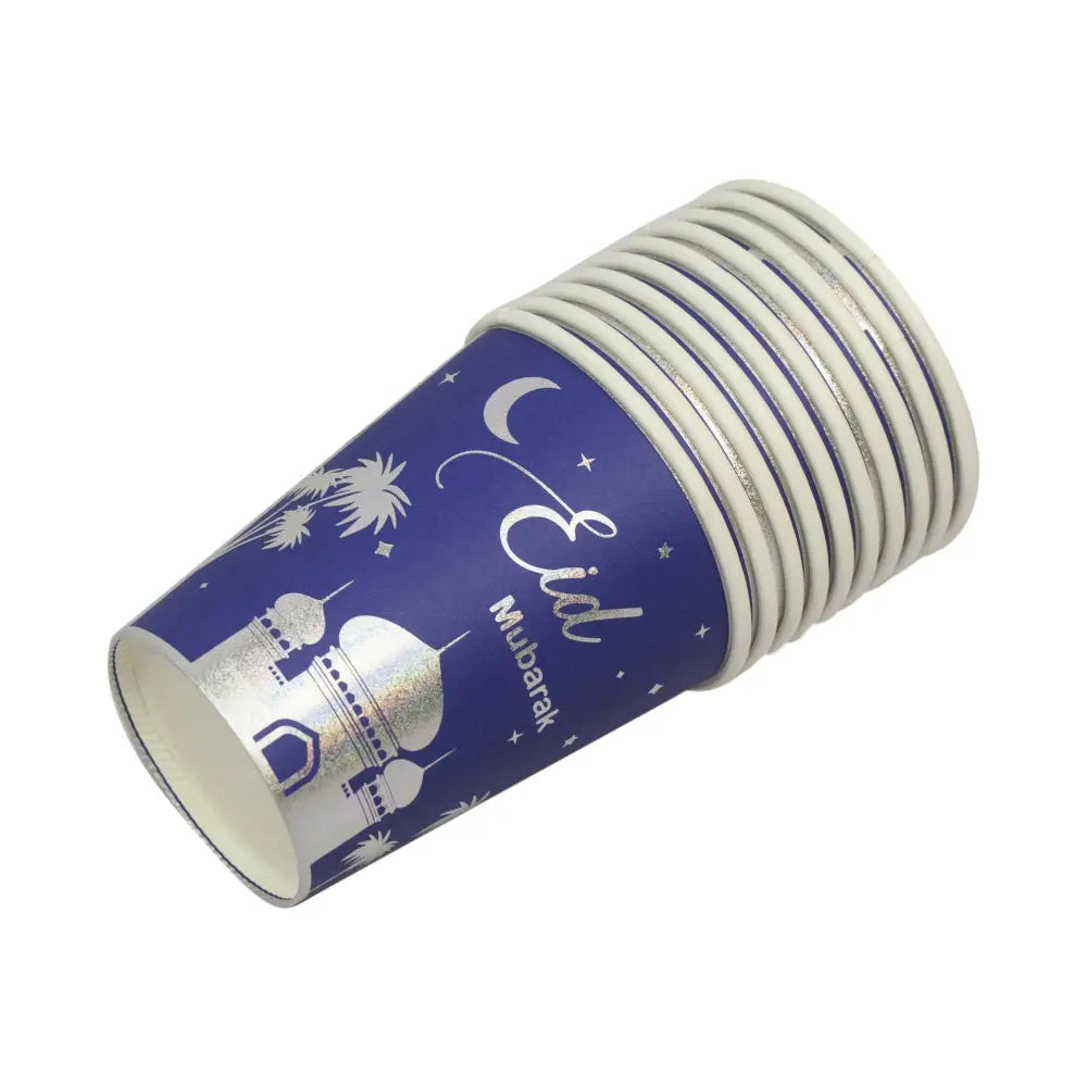 Eid Mubarak Stamping Foil Paper Cups - almanaar Islamic Store