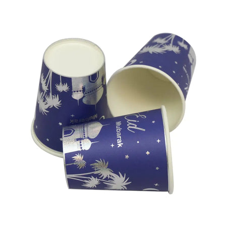 Eid Mubarak Stamping Foil Paper Cups - almanaar Islamic Store