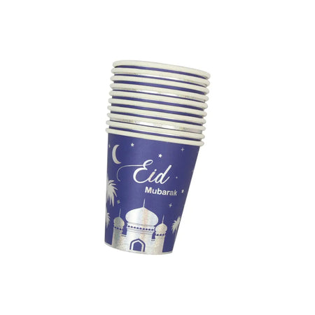 Eid Mubarak Stamping Foil Paper Cups - almanaar Islamic Store