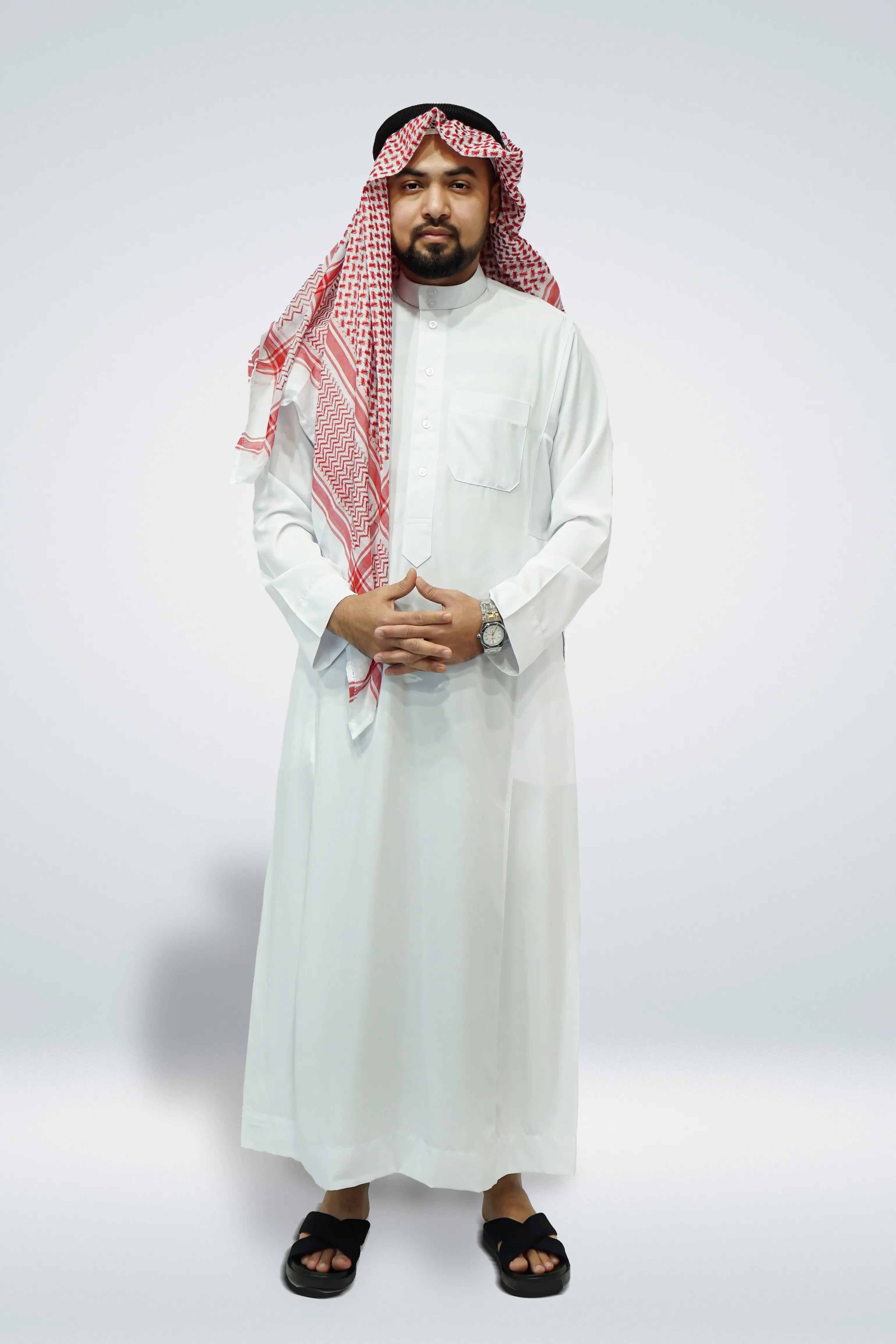 Plain Classic Saudi Thobe With Collar (4 Colours) - almanaar Islamic Store