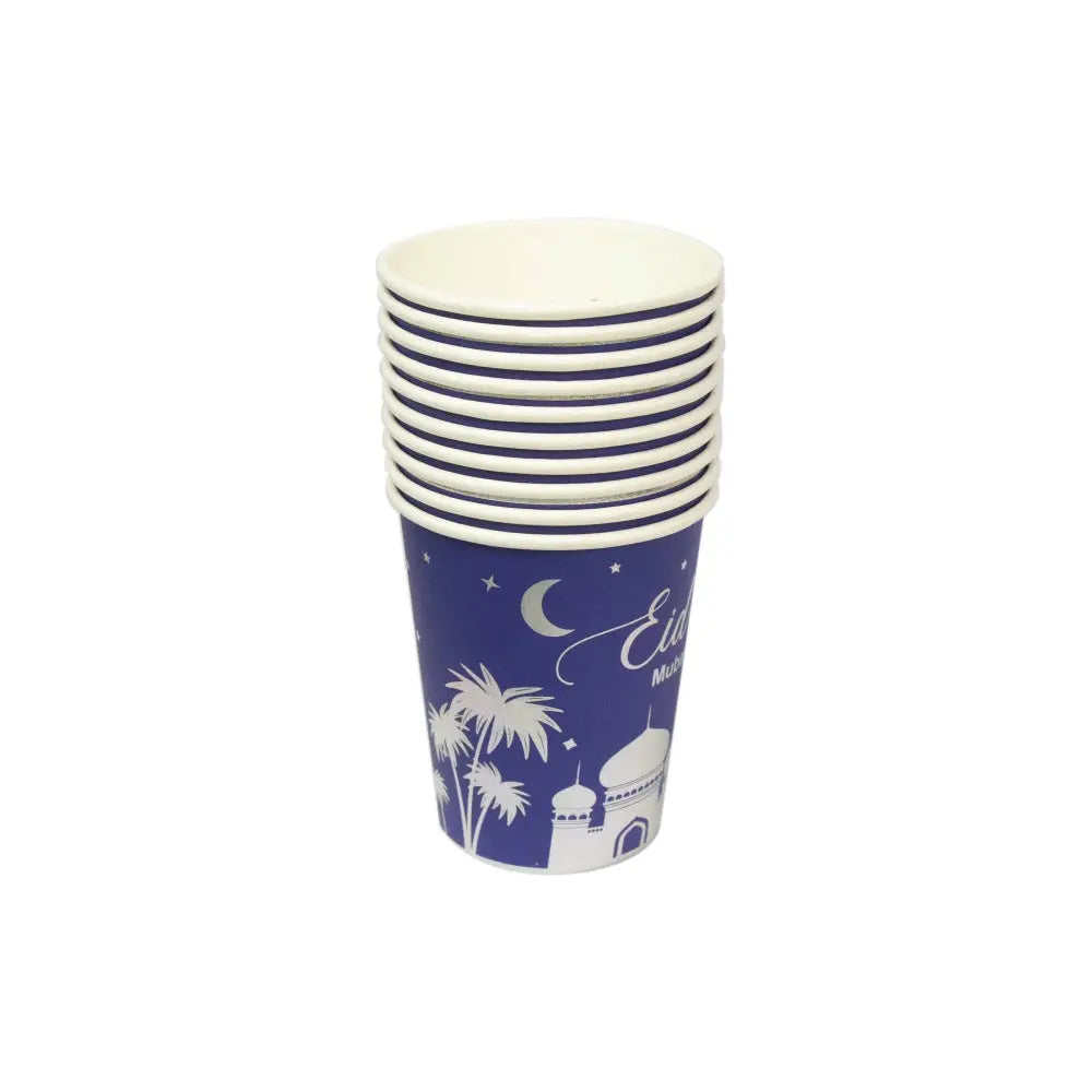 Eid Mubarak Stamping Foil Paper Cups - almanaar Islamic Store