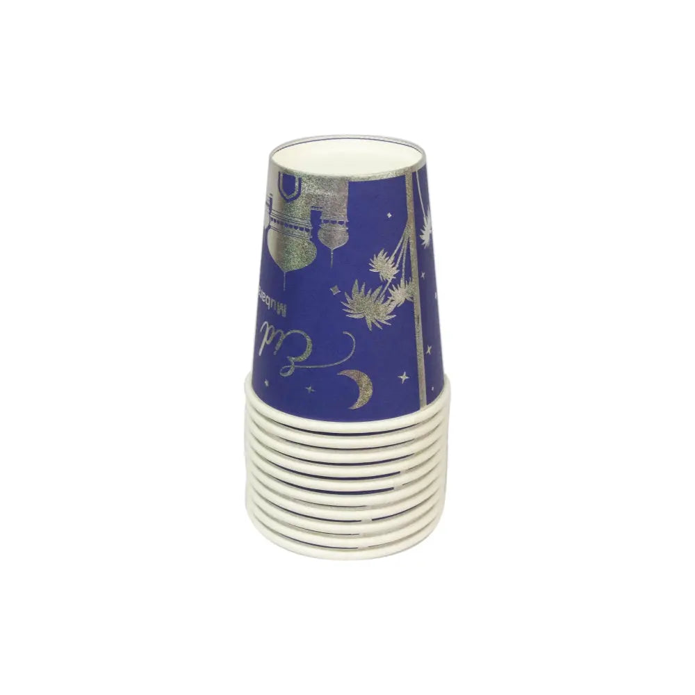 Eid Mubarak Stamping Foil Paper Cups - almanaar Islamic Store