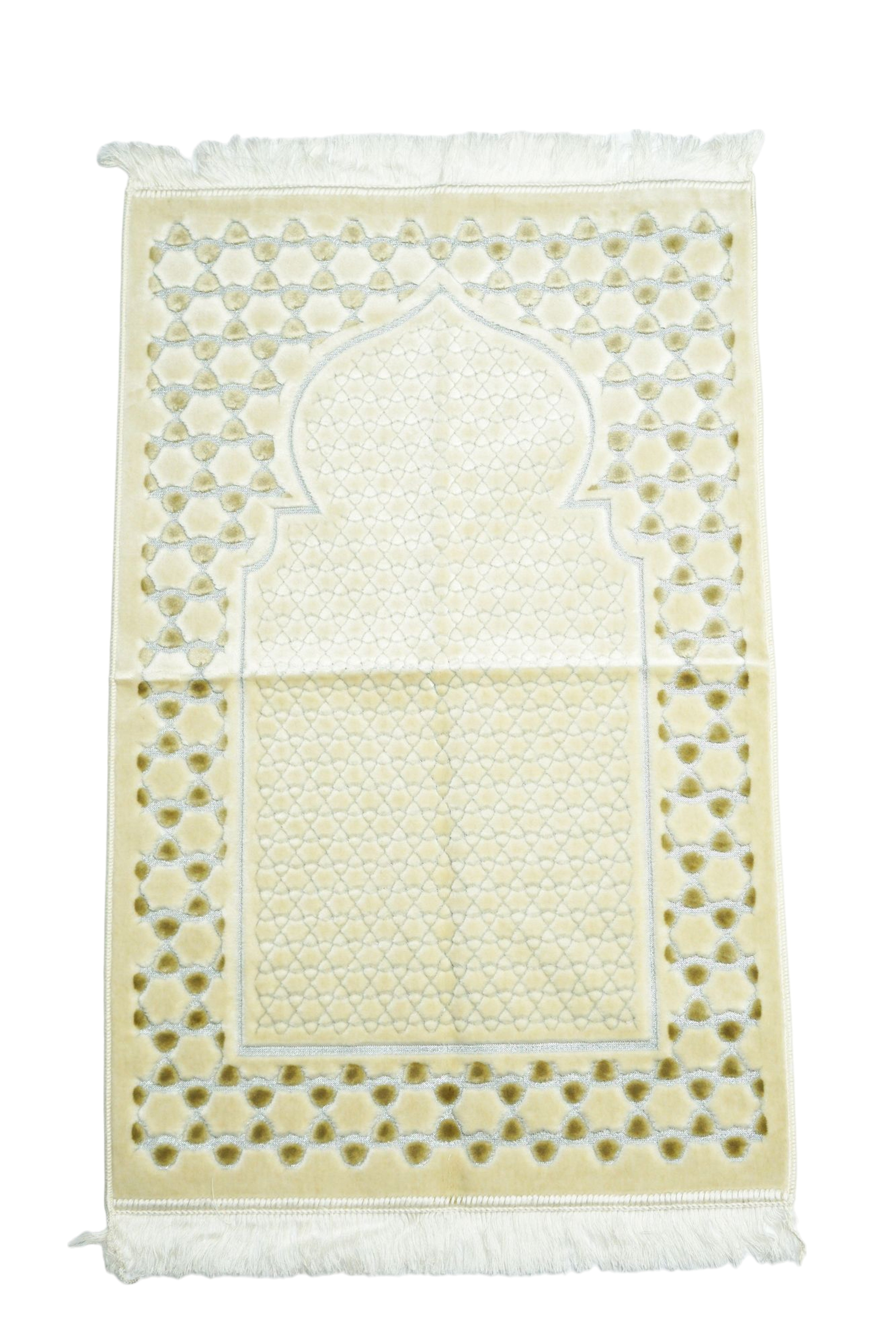 Soft Velvet Mirab Pattern Turkish Islamic Prayer Mat - almanaar Islamic Store