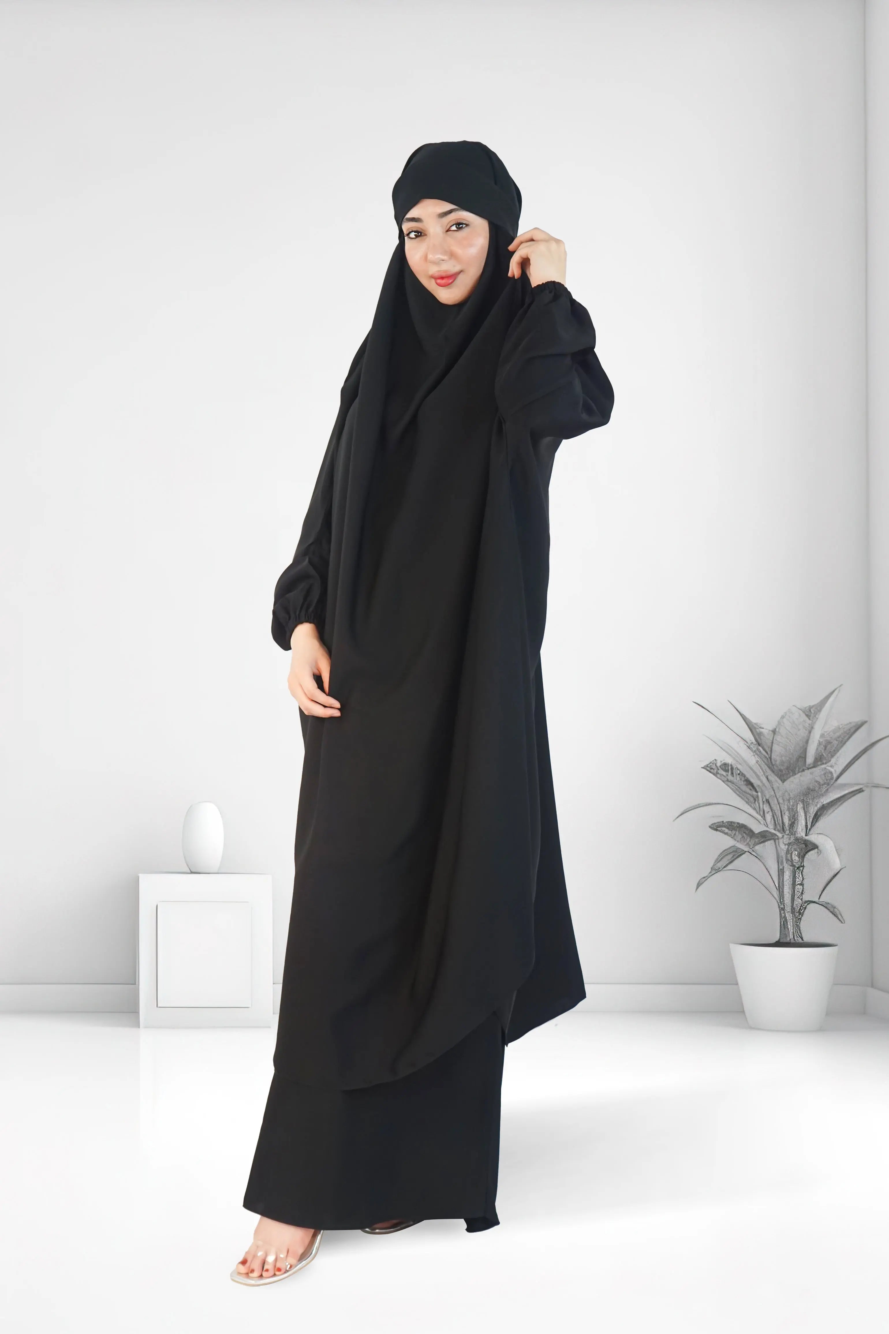 Premium Two Piece Jilbab Set Black almanaar Islamic Store