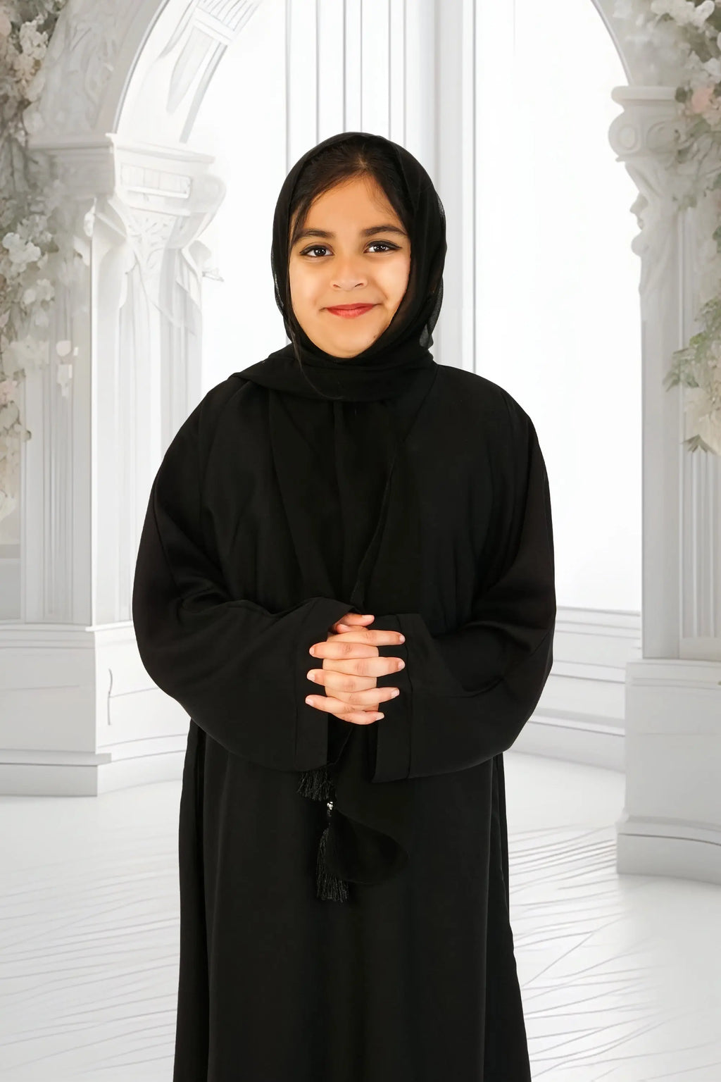 Girls Umbrella Belt Abaya Black almanaar Islamic Store