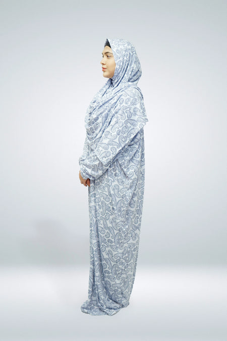 One Piece Jersey Material Printed Prayer Dress - almanaar Islamic Store