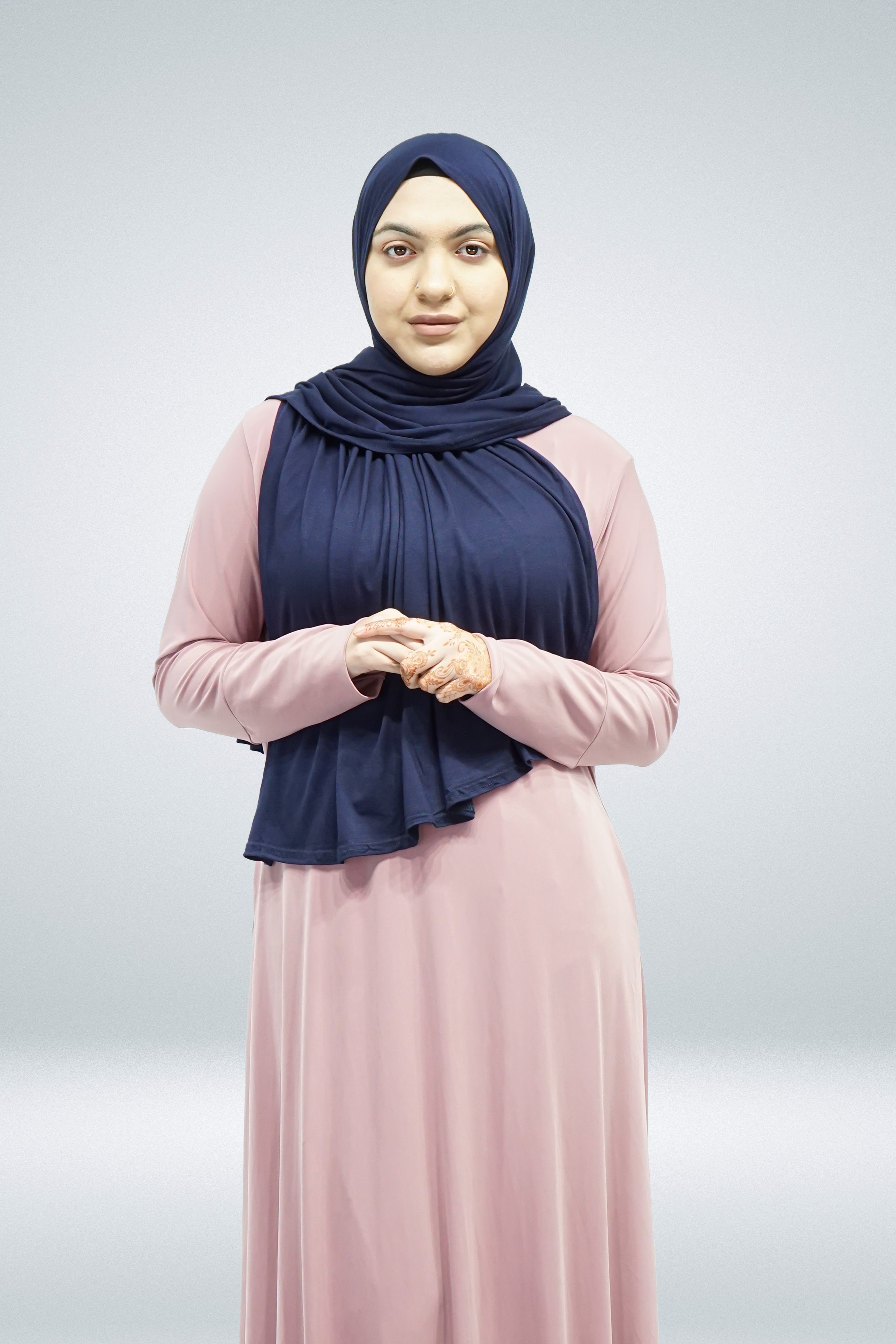 Pink Plain Jersey Abaya With Pocket - almanaar Islamic Store