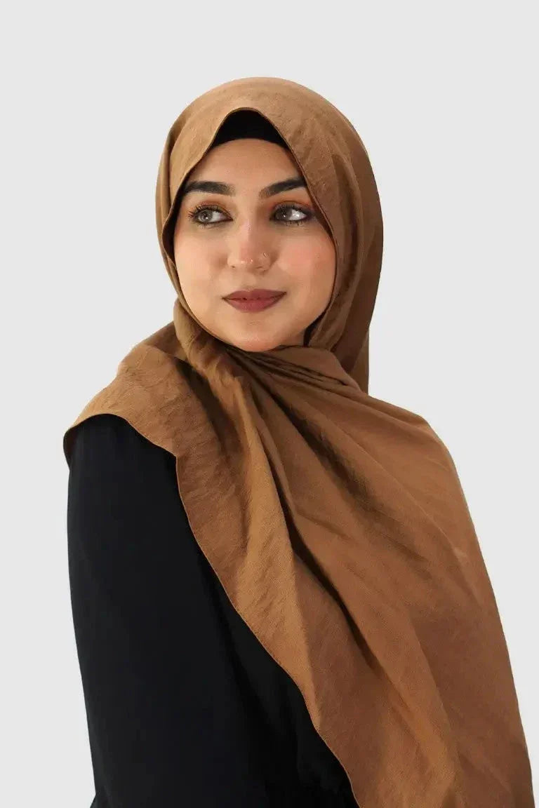 Blend Cotton Hijab – Khadi Brown - almanaar Islamic Store